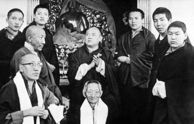 16th Karmapa with Shamar Rinpoche (top, second from left) and high Kagyu lamas